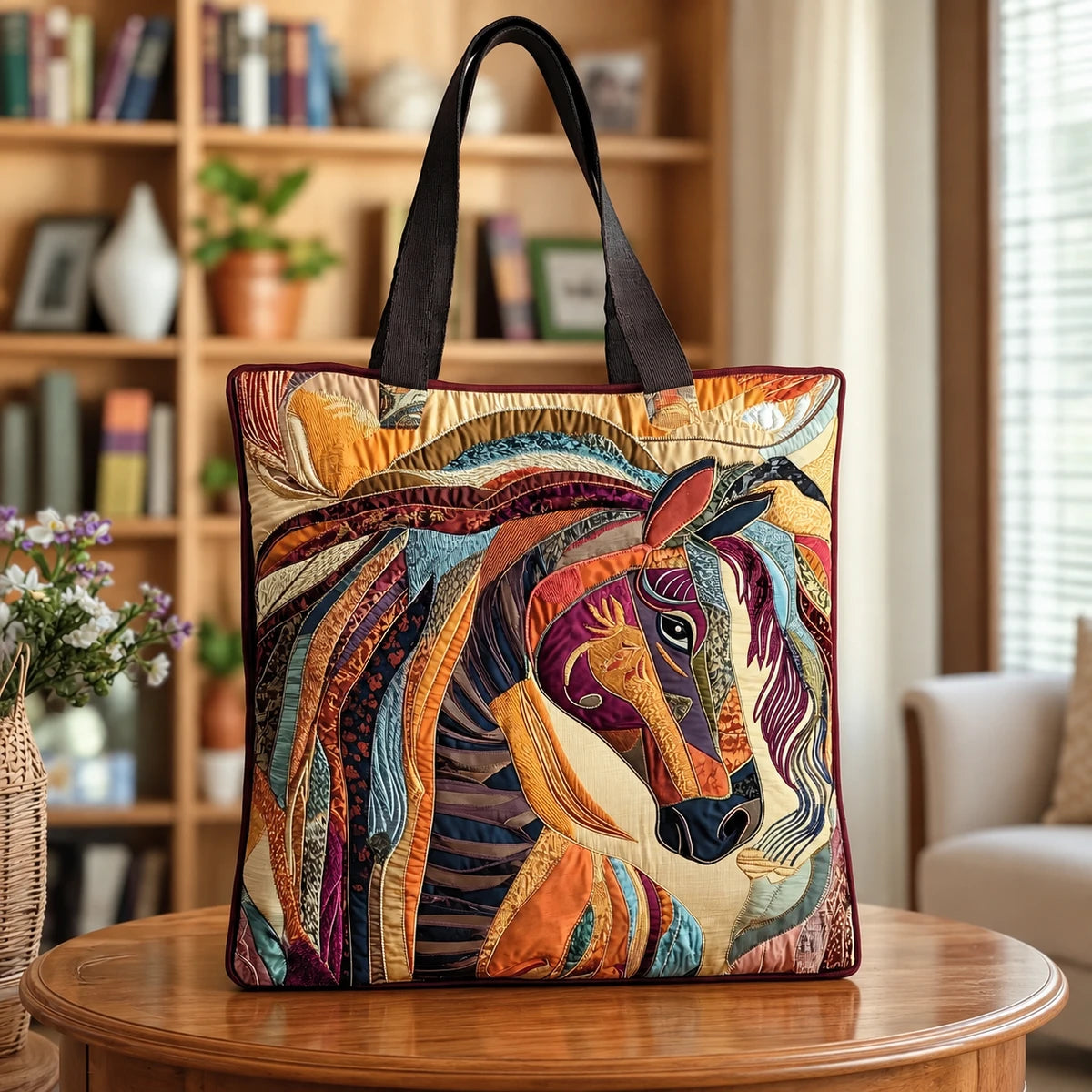 Multicolour Mosaic Horse Tote Bag